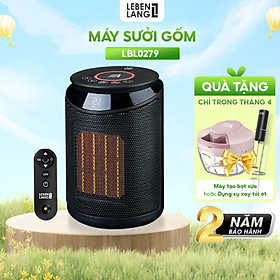 Hình ảnh Máy sưởi mini Lebenlang LBL0279, quạt sưởi gốm điện tự ngắt tiết kiệm điện không đốt oxy, an toàn cho gia đình - hàng chính hãng