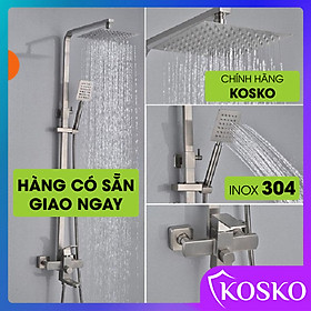 Mua Sen cây tắm đứng nóng lạnh inox 304 KOSKO (BH 24 THÁNG)  sen tắm nóng lạnh vuông