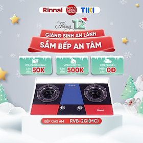 Mua Bếp gas âm đầu đốt trong Rinnai RVB-2Gi(MC) mặt bếp kính và kiềng bếp men - Hàng chính hãng
