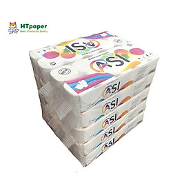 COMBO Giấy vệ sinh ASI không lõi loại 10 cuộn/bịch 800gr cao cấp mịn không bụi - HTpaper - Combo 10 bịch