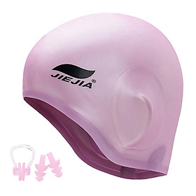Mũ bơi Silicone 3D có kẹp mũi & nút bịt tai cho nam nữ