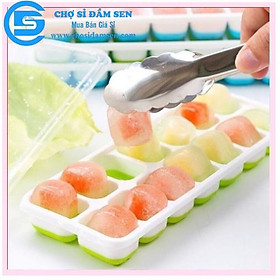 Mua Khay làm đá hình Vuông silicon có nắp 14 viên đế mềm  khay làm thạch hoa quả G253-khayda-V