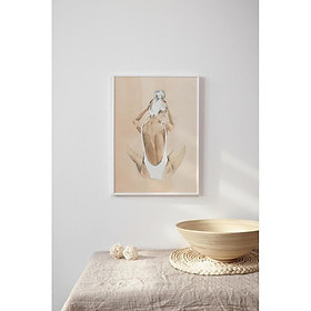 Mua Tranh treo tường | Tranh màu nước - Woman s Body Fine Line Print Neutral  Abstract Art  Watercolor People