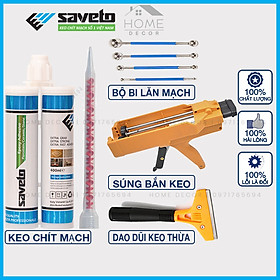 Mua Bộ Dụng Cụ Chà Ron Gạch Saveto(Keo Chít Mạch)- Dùng để thi Công Keo Chà Ron Saveto chống thấm  chống rêu mốc(4 món)
