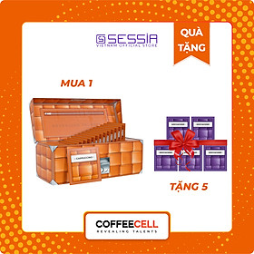 Cà Phê Cappuccino Vị Hạt Phỉ Với Nhân Sâm Trắng Thượng Hạng COFFEECELL (20 gói x 15g) - Mùi thơm nhẹ nhàng, Vị cà phê đậm đà, Bọt sữa bồng bềnh - Hàng Chính Hãng