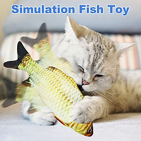 Electric Moving Kicker Simulation Fish Toy Cat USB Charging Realistic Flopping Fish, Wiggle Fish Catnip Toys for Cat