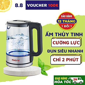 Mua Ấm Siêu Tốc thủy tinh cường lực cao cấp Masuto MS-Citizen18 dung tích 1 8L-HÀNG CHÍNH HÃNG