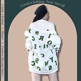 Áo khoác cardigan nữ nỉ bông hàng quảng châu siêu đẹp in 3D khoác chống nắng 3D CDG CHỮ FULL - CANDA 3440