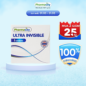 Bao cao su siêu mỏng Pharmacity Ultra Invisible