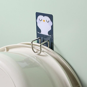 Mua (Mẫu 2) Móc treo thau  chậu  dung cụ nhà tắm dễ thương dán tường chịu lực 5-8kg không cần khoan KNSTORE