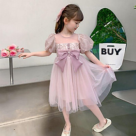 DONGSHOP HOT Cô gái ăn mặc mùa hè 2023 Hàn Quốc thời trang trẻ em váy mùa hè cô gái nhỏ pongee váy công chúa