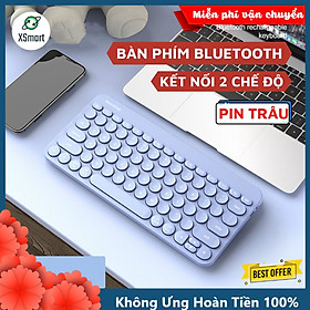 Bàn Phím Bluetooth Không Dây Mini RF702 Wireless Pin Sạc Thiết Kế Mỏng Đẹp