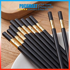 Mua Hộp 10 Đũa Hợp Kim Mạ Vàng Sợi Thủy Tinh Chịu Nhiệt Cao Chống Trơn Trượt - PucaMart