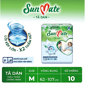 Tã Dán Người Lớn SunMate AX2 Size M10 (10 Miếng)