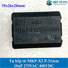 Mua Tụ bếp từ MKP-X2 10uF 275VAC 400VDC pitch 31mm Đen size 35x26x20mm