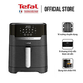 Nồi chiên, nướng không dầu điện tử Tefal 2 trong 1 EY505815, Dung tích lòng nồi 4.6L / sử dụng 4.2L /1.2kg- Hàng chính hãng