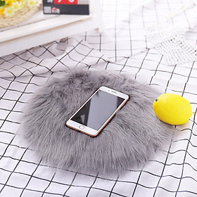 Tailored Soft Artificial Sheepskin Rug Chair Cover Artificial Wool Warm Hairy Carpet Gray