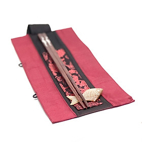 Bộ Đũa Gỗ Hương Bọc Vải Gấm Thêu Hoa Văn Cao Cấp (Kèm Gác Đũa Cá) Hàng Thủ Công Mỹ Nghệ Việt Nam | Đồ Dùng Phòng Ăn - Quà Tặng Lưu Niệm - Quà Tặng Tổng Hợp - Trang Trí Nhà Cửa