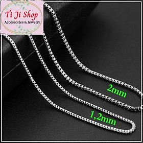 DÂY CHUYỀN NỮ INOX KIỂU Ô VUÔNG CỰC ĐẸP GIÁ RẺ D  - không đen,