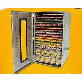 Máy sấy inox hoa quả thực phẩm 20 khay sấy - có điều chỉnh nhiệt và hẹn giờ- quạt đối lưu thông minh