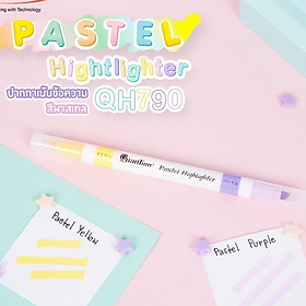 Bút đánh dấu highlight dạ quang mỗi chiếc 2 màu pastel siêu sáng QH790 Quantum (Thái Lan)