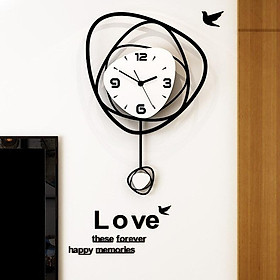 Mua Đồng hồ quả lắc CL041 - trang trí phòng khách - không cần khoan tường - Size L: 40cm x 60cm