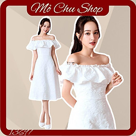 ĐẦM XÒE GẤM HOA TRỄ VAI BÈO  13698