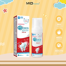 Kem đánh răng dạng bọt Midbos thương hiệu Midkid hữu cơ nuốt được cho bé từ 1 tuổi giúp làm sạch, trắng răng, thơm miệng