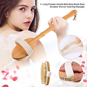 Bàn Chải Tắm Cán Gỗ Tự Nhiên Làm Sạch Da Khô, Cây Chà Lưng Tiện Dụng, Gậy Tắm Massage Cơ Thể Body Cực Sạch AOE1028