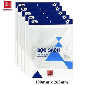 Set 5 tập bọc vở / bọc sách giáo khoa - Bọc bao tập vở nilon Hồng Hà 3269 / 3245 / 3157 / 3531