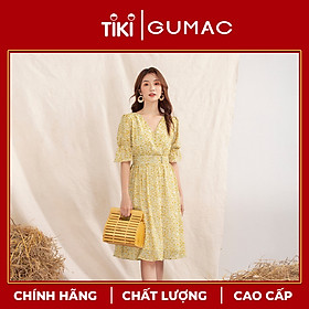 Đầm nữ GUMAC DA1029 thiết kế hoa eo nhún phong cách nhẹ nhàng