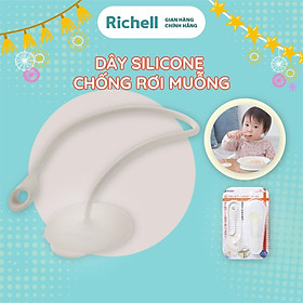 Dây silicone chống rơi muỗng kèm muỗng và hộp Richell Nhật Bản | Baby