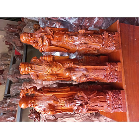 Bộ tam đa phúc lộc thọ bằng gỗ hương kt cao 50