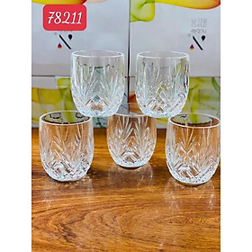 Mua Bộ 6 cốc thủy tinh uống nước hoặc rượu tây cao cấp sang trọng vân lá cọ