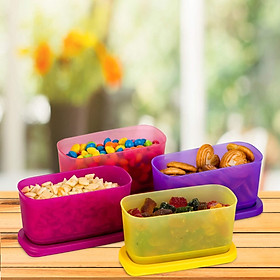 Mua Bộ Hộp Bảo Quản Thực Phẩm Mini Rectangular Set 4 Tupperware  Hộp Trữ Khô  Nhựa Nguyên Sinh Cao Cấp