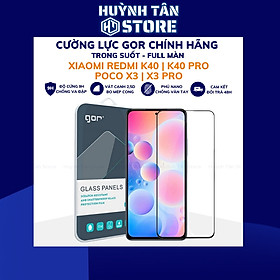 Cường lực redmi k40 k40 pro poco x3 x3 nfc trong suốt FULL MÀN chống bám vân tay chính hãng GOR phụ kiện huỳnh tân store - Hàng nhập khẩu