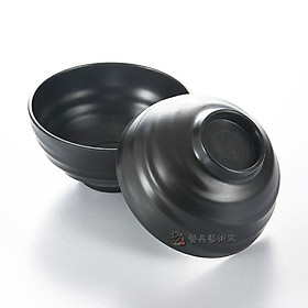 Mua Bát   chén ăn cơm chất liệu Melamine nhám cao cấp  màu đen đường kính miệng bát 11cm