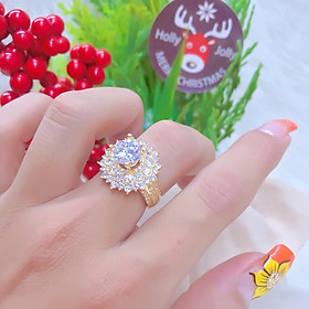 Nhẫn nữ đính xoàn xi dát vàng 18k 