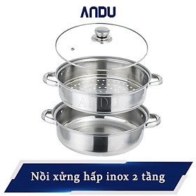 Mua Nồi Hấp 2 Tầng Inox Cao Cấp Nắp Kính Fi 28 Cm  Xửng Hấp 2 Tầng Tiện Lợi Dễ Lau Chùi11