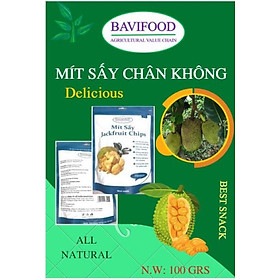 [Thùng = 30 gói x 100 grs/gói] Mít Sấy Chân Không (Jackfruit Chips), Giòn Xốp Tự Nhiên – BAVIFOOD, Khối Lượng:  3 kg (thùng = 30 gói x 100 grs/gói) – Premium