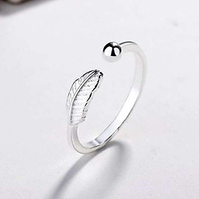 NHẪN BẠC PANMILA thật 100% HÌNH LÔNG VŨ (NN.A4.B)