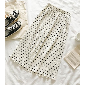 Chân váy xếp ly dáng dài chấm bi cao cấp VAY30 Free size