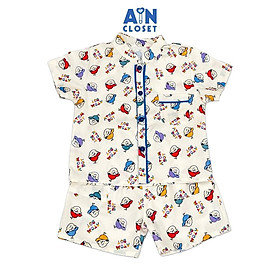 Bộ quần áo Ngắn bé trai họa tiết Atom Boy cotton - AICDBGYLVLHY - AIN Closet