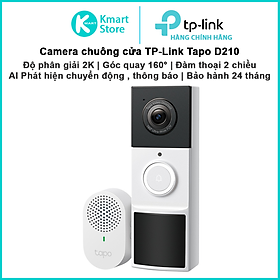Camera Chuông Cửa TP-Link Tapo D210 | Hình ảnh 2K | Góc siêu rộng 160° | Đàm thoại 2 chiều | Bảo hành 2 năm | Hàng Chính Hãng