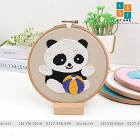 Mua Bộ Thêu Len Xù Gấu Con- Punch Needle Beer - Có Video Hướng Dẫn  trang trí DIY góc phòng bằng thêu len nổi đơn giản