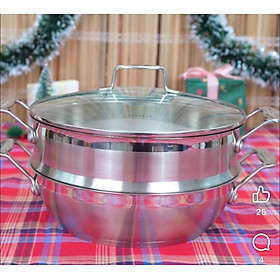Chảo inox kèm xửng hấp Scanpan Impact 28cm 71122810 hàng chính hãng