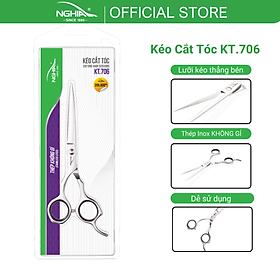 Kéo Cắt Tóc Thép Không Gỉ Kềm Nghĩa KT-706