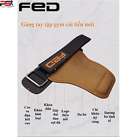 Một đôi Găng tay tập gym FED-YD-02 dây kéo lưng,xô hít xà tập gym Lifting Straps da bò cao cấp