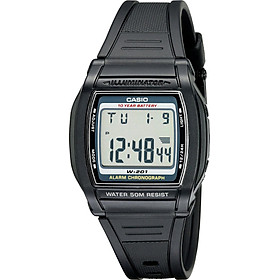 Đồng Hồ Casio W201-1AV Với Bộ Ghi Thời Gian Và Chống Thấm Nước