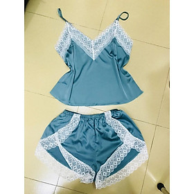 Bộ đồ ngủ lụa cao cao cấp ren hoa 03